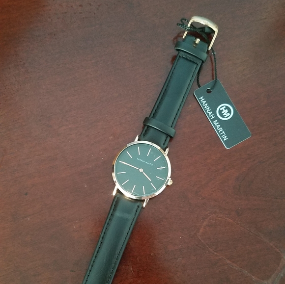 hannah Martin Jewelry - NWT Hannah Martin Black & Rose Gold Watch